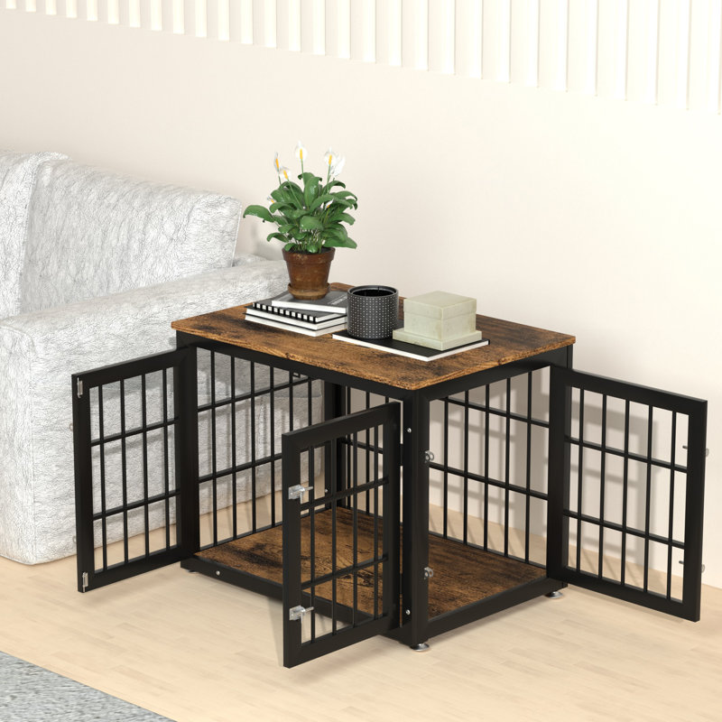 Tucker Murphy Pet™ Wood Dog Crate Furniture, Dog Kennel Double Doors